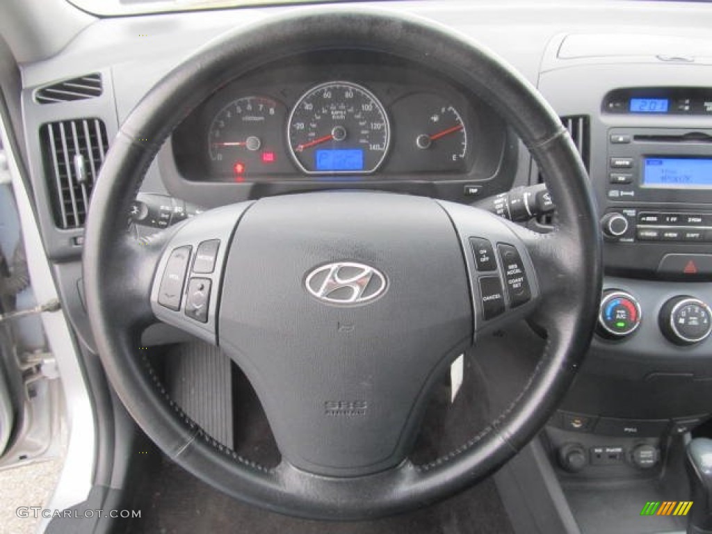 2009 Hyundai Elantra SE Sedan Black Steering Wheel Photo #77576751