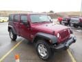 2013 Deep Cherry Red Crystal Pearl Jeep Wrangler Unlimited Sport S 4x4  photo #4