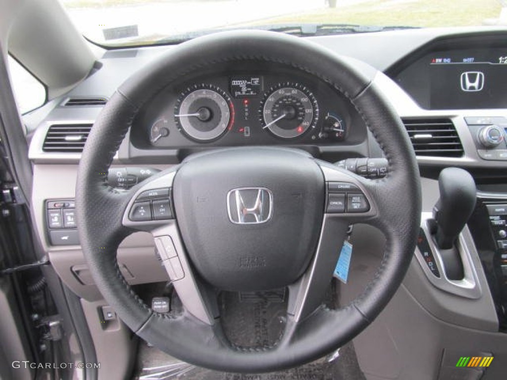 2013 Honda Odyssey EX-L Truffle Steering Wheel Photo #77578352