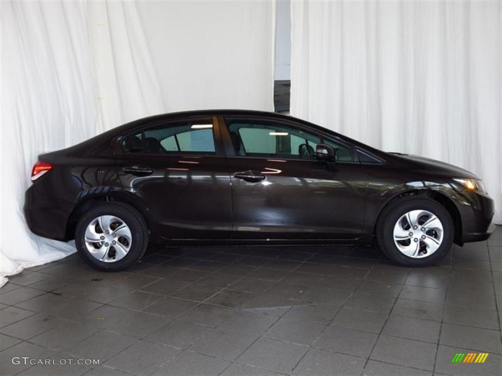 Kona Coffee Metallic 2013 Honda Civic LX Sedan Exterior Photo #77578762