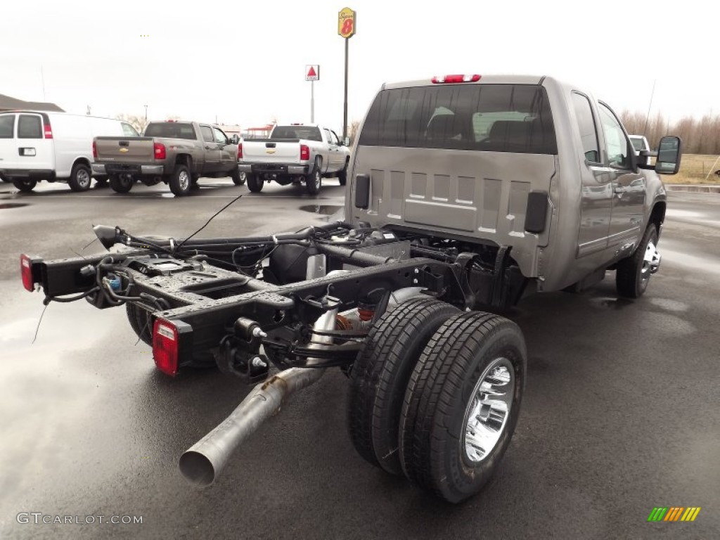 Steel Gray Metallic 2013 GMC Sierra 3500HD SLT Extended Cab 4x4 Chassis Exterior Photo #77581179