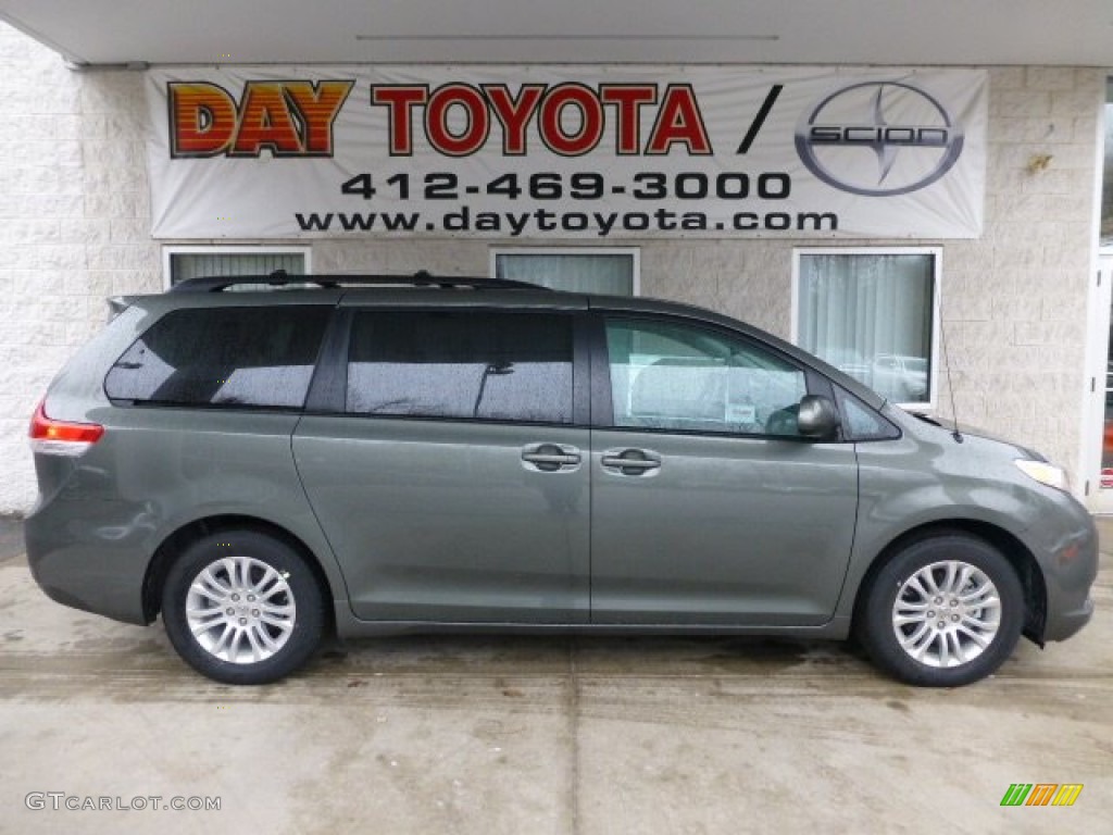 2013 Sienna XLE - Cypress Green Pearl / Light Gray photo #1