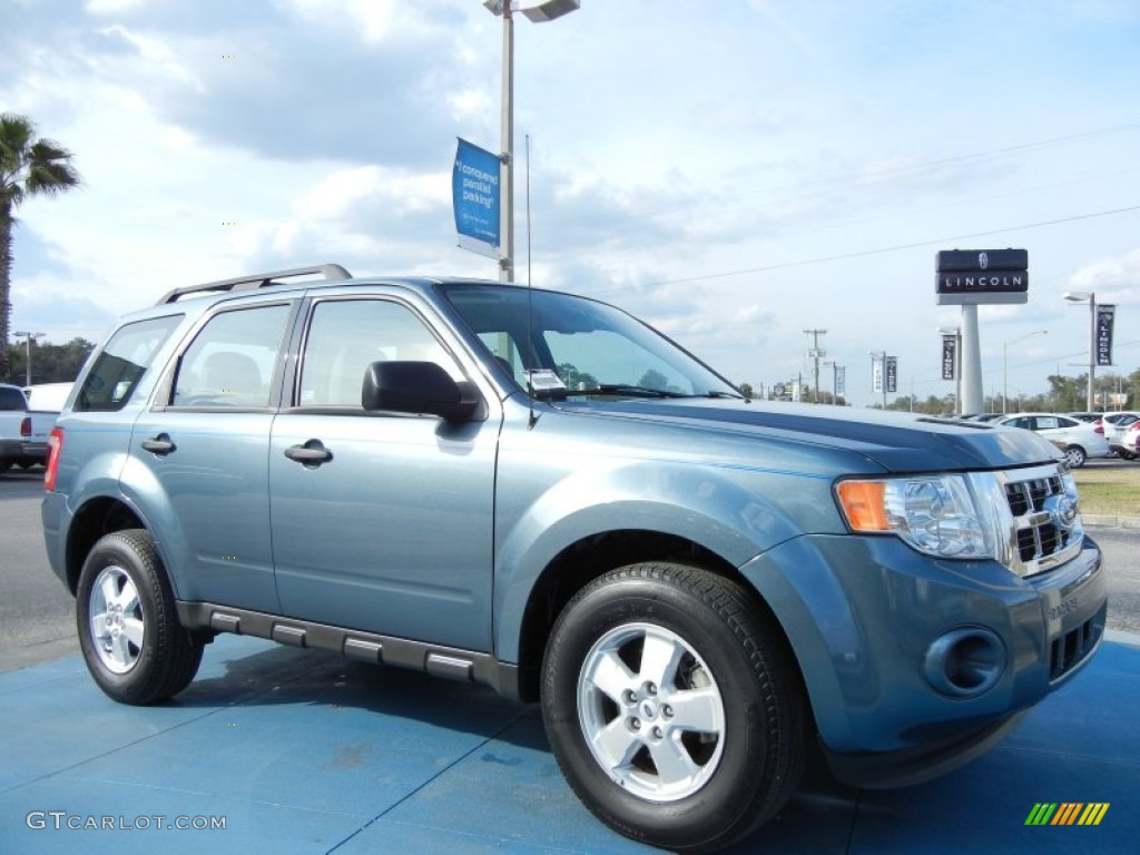 2010 Escape XLS - Steel Blue Metallic / Stone photo #7