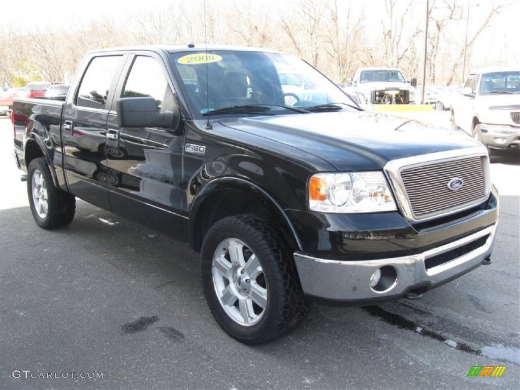 2008 F150 Lariat SuperCrew 4x4 - Black / Black photo #1