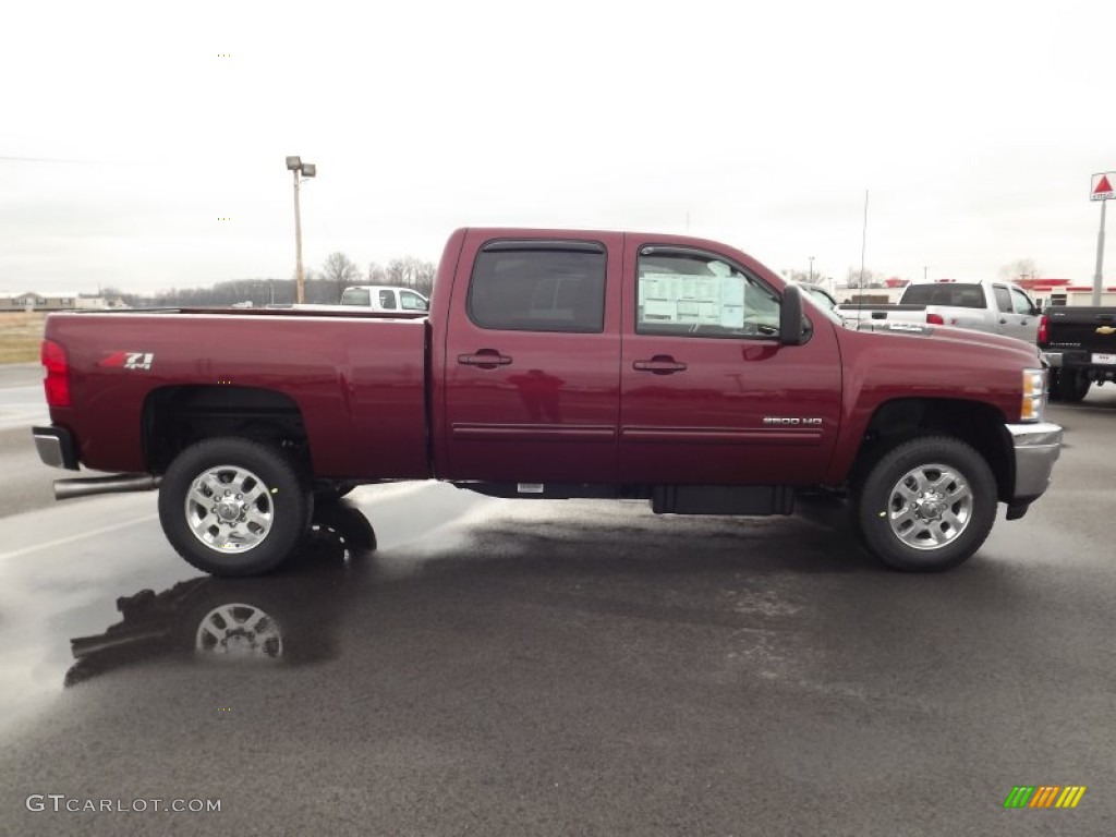 Deep Ruby Metallic 2013 Chevrolet Silverado 2500HD LTZ Crew Cab 4x4 Exterior Photo #77583536