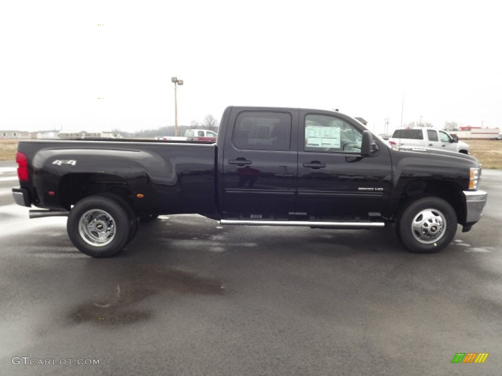 Black 2013 Chevrolet Silverado 3500HD LTZ Crew Cab 4x4 Dually Exterior Photo #77584065