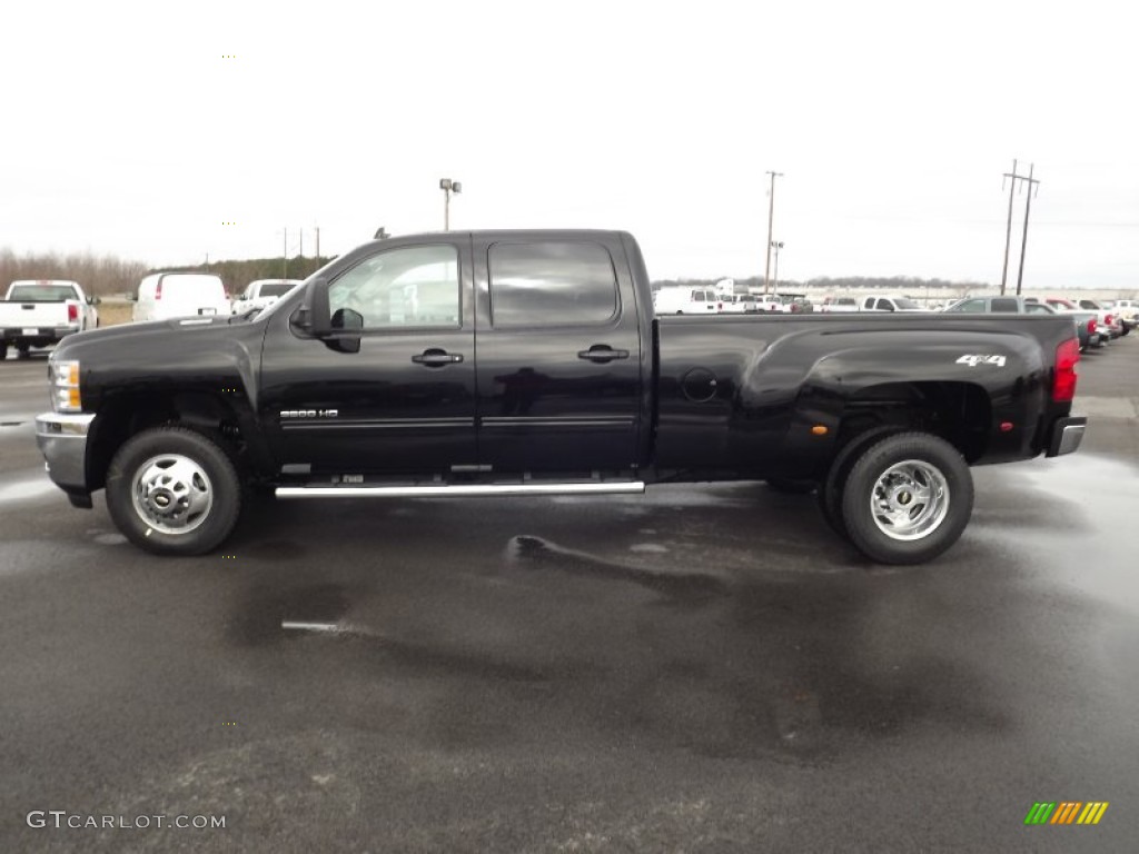 Black 2013 Chevrolet Silverado 3500HD LTZ Crew Cab 4x4 Dually Exterior Photo #77584154