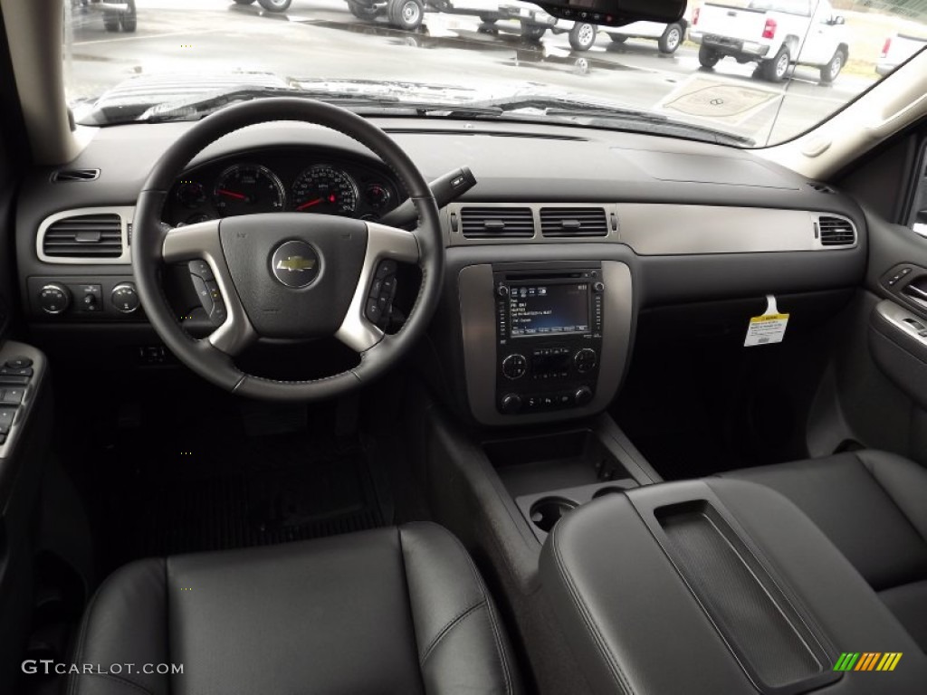 Ebony Interior 2013 Chevrolet Silverado 3500HD LTZ Crew Cab 4x4 Dually Photo #77584175