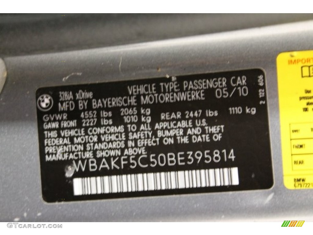 2011 3 Series 328i xDrive Coupe - Space Gray Metallic / Black photo #16