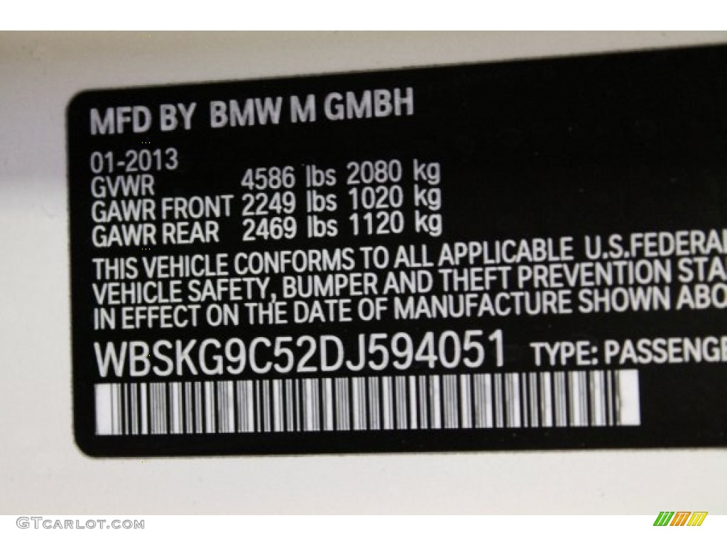 2013 BMW M3 Frozen Limited Edition Coupe Info Tag Photo #77585475