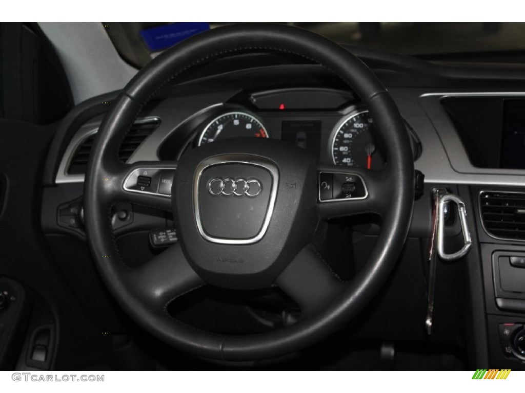2011 Audi A4 2.0T quattro Sedan Black Steering Wheel Photo #77586012