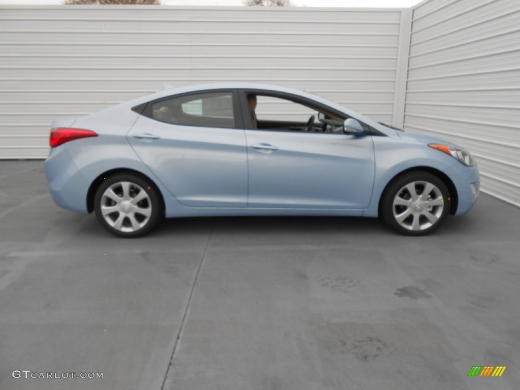2013 Elantra Limited - Blue Sky Metallic / Beige photo #3