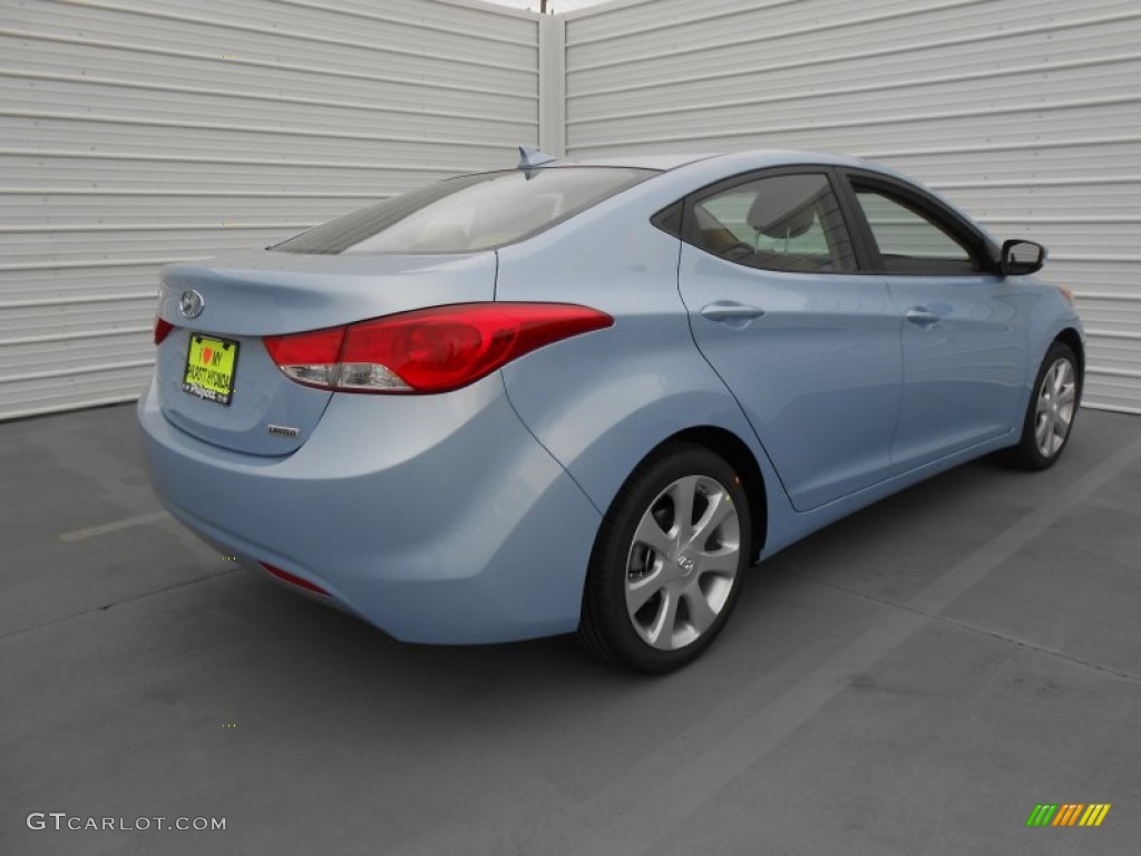 2013 Elantra Limited - Blue Sky Metallic / Beige photo #4