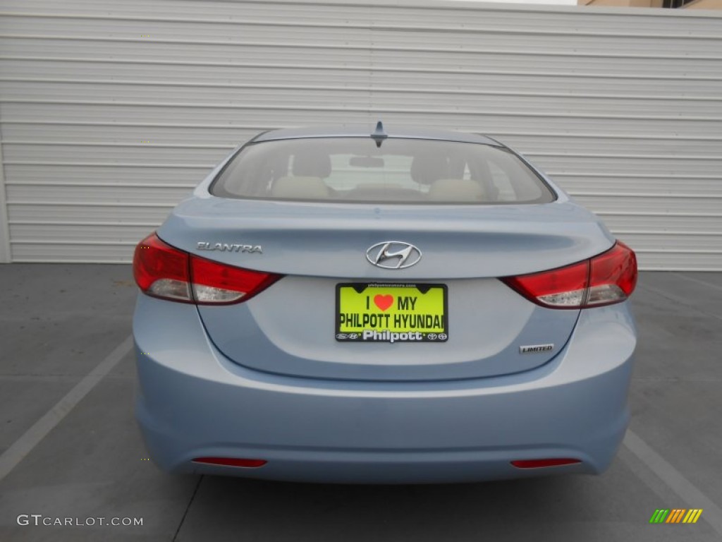 2013 Elantra Limited - Blue Sky Metallic / Beige photo #5