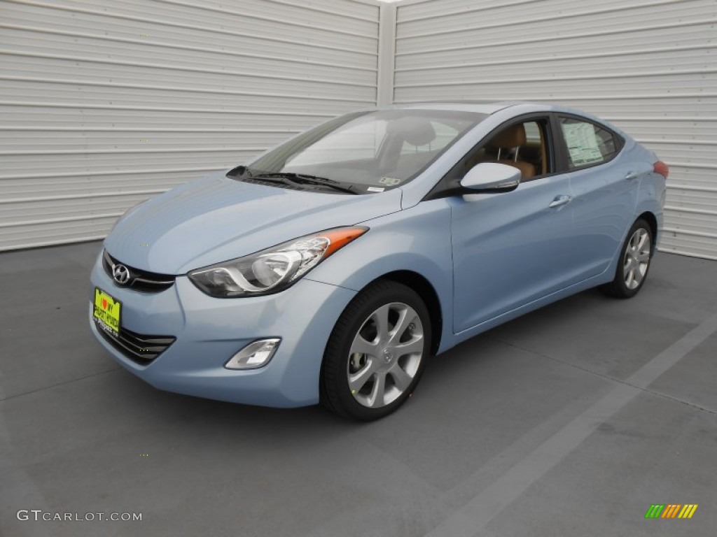 2013 Elantra Limited - Blue Sky Metallic / Beige photo #9