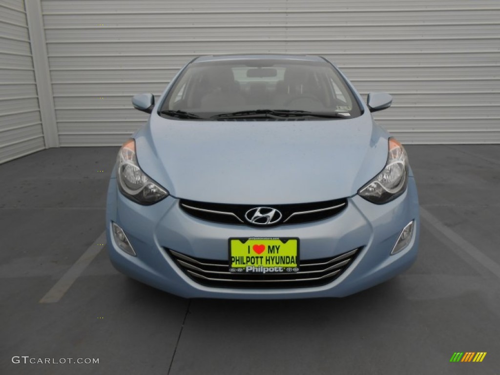 2013 Elantra Limited - Blue Sky Metallic / Beige photo #10
