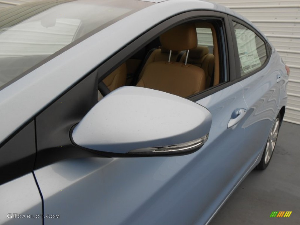 2013 Elantra Limited - Blue Sky Metallic / Beige photo #14