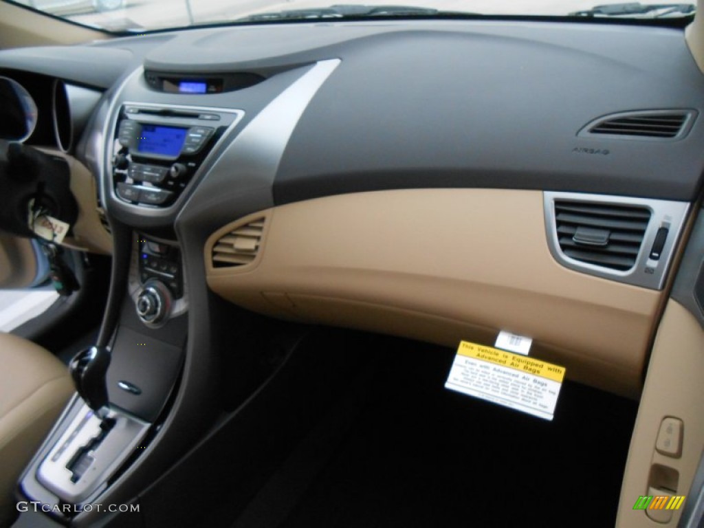 2013 Elantra Limited - Blue Sky Metallic / Beige photo #18