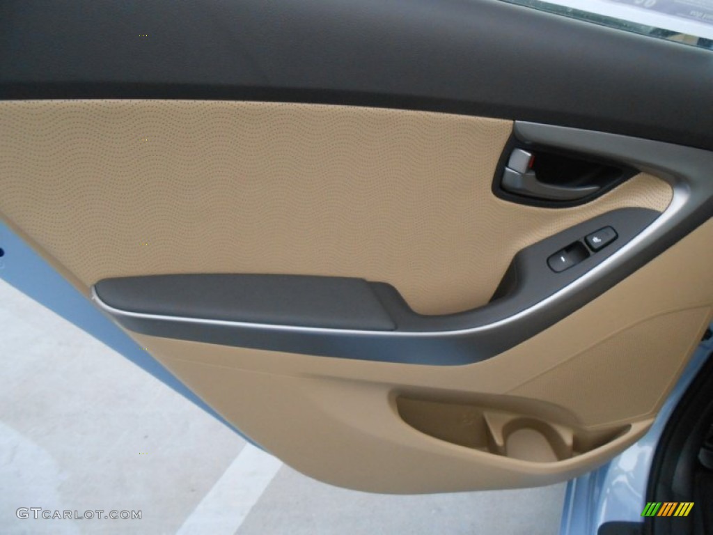 2013 Elantra Limited - Blue Sky Metallic / Beige photo #19
