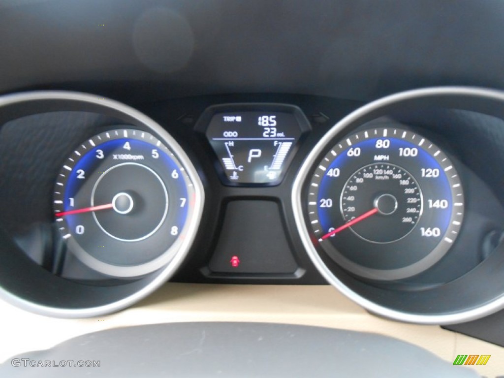 2013 Elantra Limited - Blue Sky Metallic / Beige photo #34