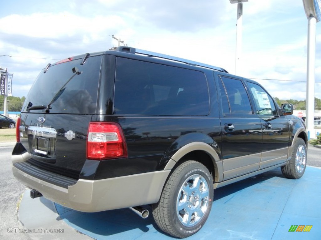2013 Expedition EL King Ranch - Tuxedo Black / King Ranch Charcoal Black/Chaparral Leather photo #3