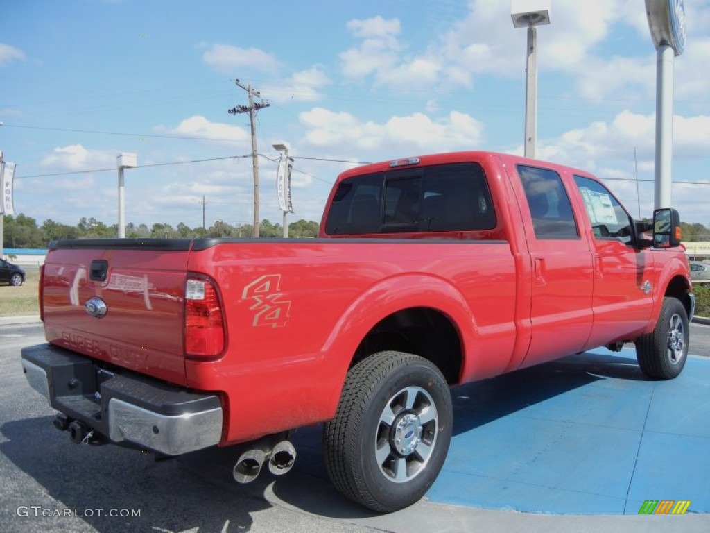 Vermillion Red 2013 Ford F250 Super Duty Lariat Crew Cab 4x4 Exterior Photo #77587857