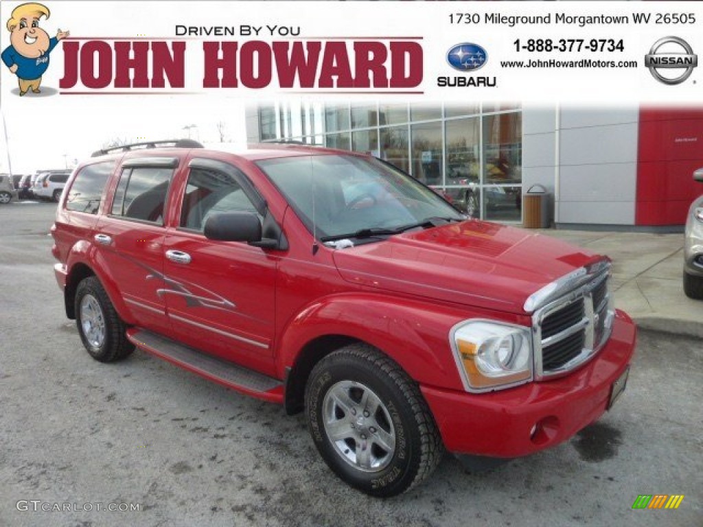 2005 Durango Limited 4x4 - Flame Red / Khaki photo #1