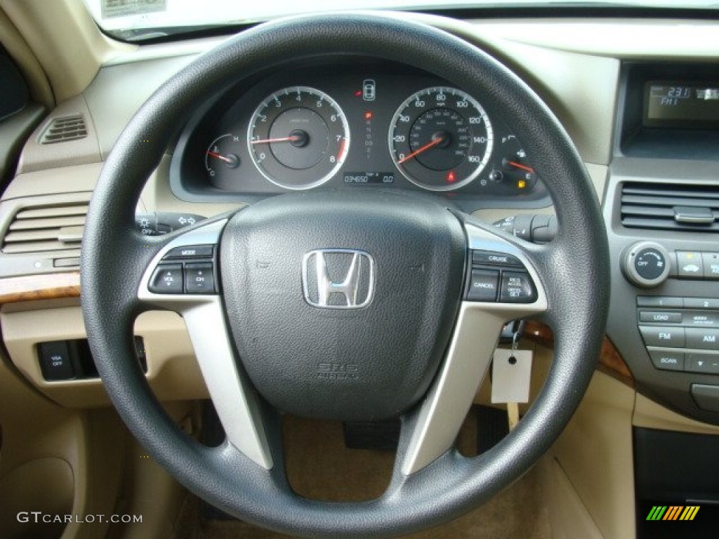 2009 Honda Accord EX Sedan Ivory Steering Wheel Photo #77590332