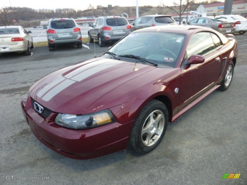2004 Mustang V6 Coupe - 40th Anniversary Crimson Red Metallic / Medium Parchment photo #3