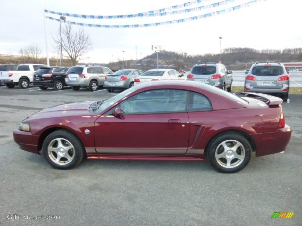 40th Anniversary Crimson Red Metallic 2004 Ford Mustang V6 Coupe Exterior Photo #77590650