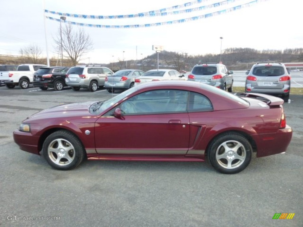 2004 Mustang V6 Coupe - 40th Anniversary Crimson Red Metallic / Medium Parchment photo #4