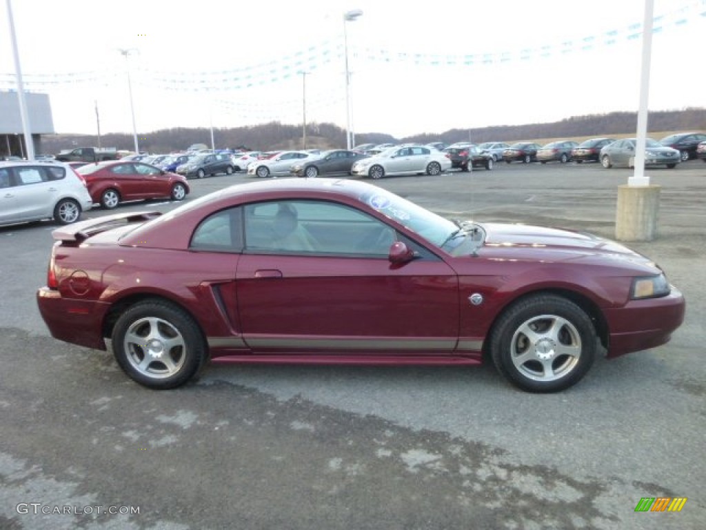 2004 Mustang V6 Coupe - 40th Anniversary Crimson Red Metallic / Medium Parchment photo #8
