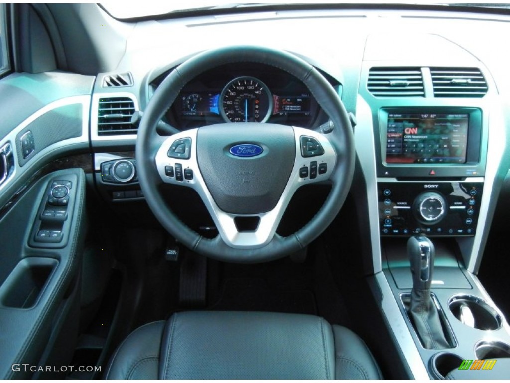 2013 Ford Explorer Limited EcoBoost Charcoal Black Dashboard Photo #77590806