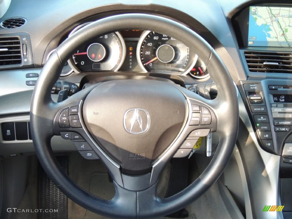2010 Acura TL 3.5 Technology Taupe Steering Wheel Photo #77592948