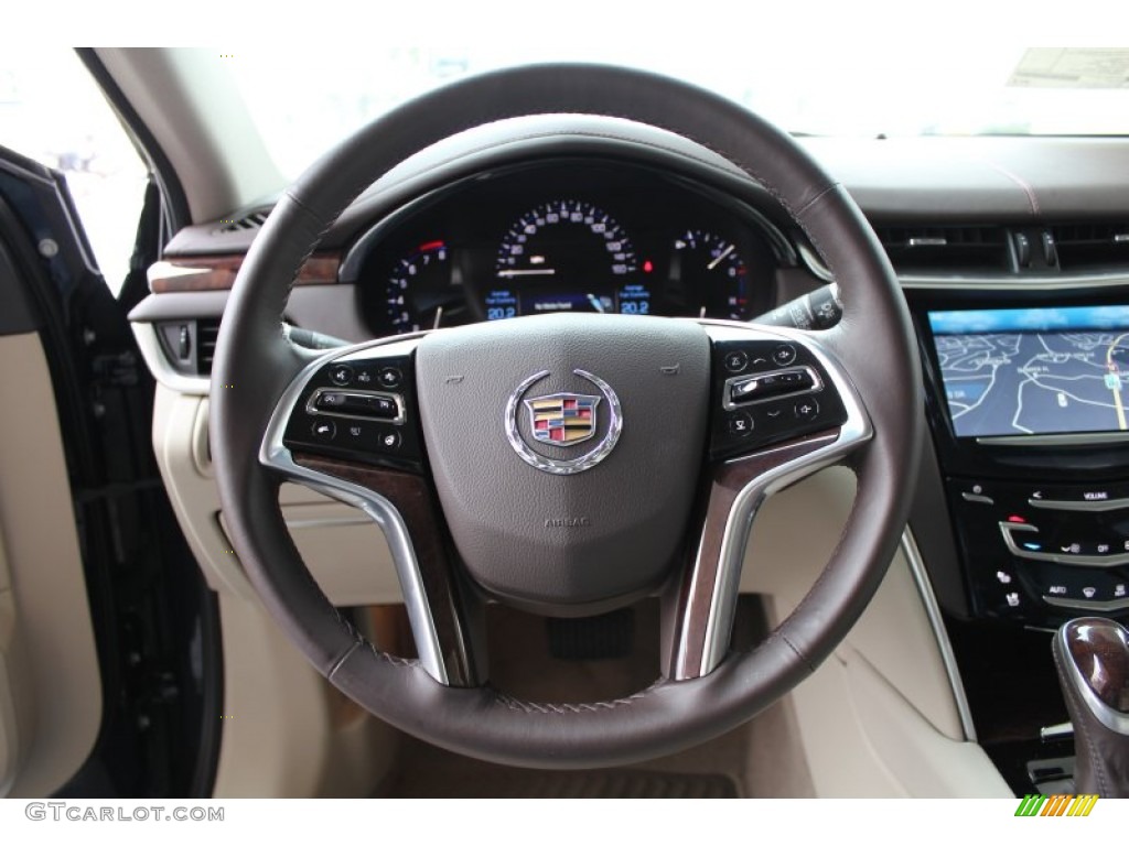 2013 Cadillac XTS Luxury FWD Shale/Cocoa Steering Wheel Photo #77595607