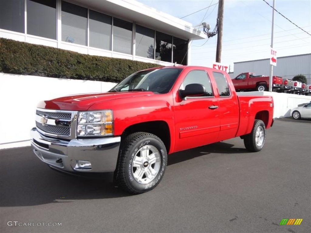 Victory Red 2013 Chevrolet Silverado 1500 LT Extended Cab 4x4 Exterior Photo #77595930