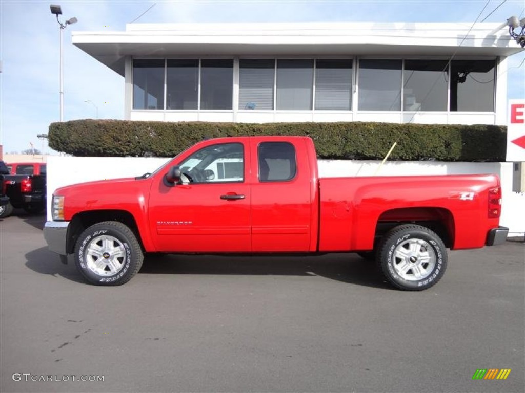 Victory Red 2013 Chevrolet Silverado 1500 LT Extended Cab 4x4 Exterior Photo #77595956