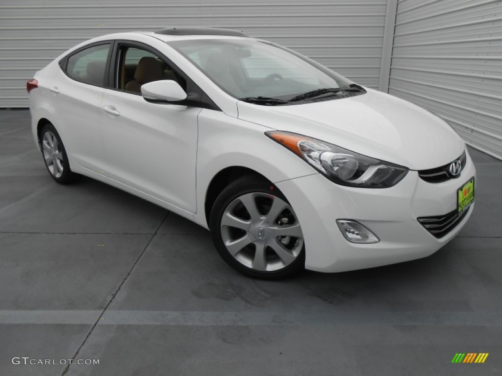 2013 Elantra Limited - Shimmering White / Beige photo #2