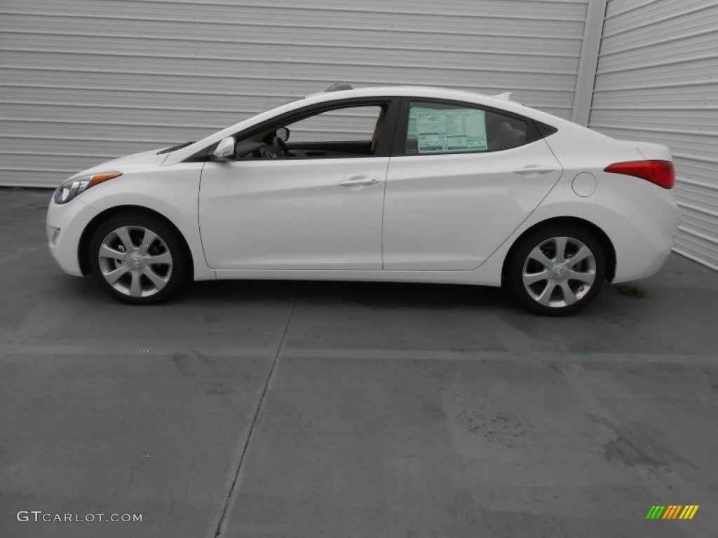 2013 Elantra Limited - Shimmering White / Beige photo #8