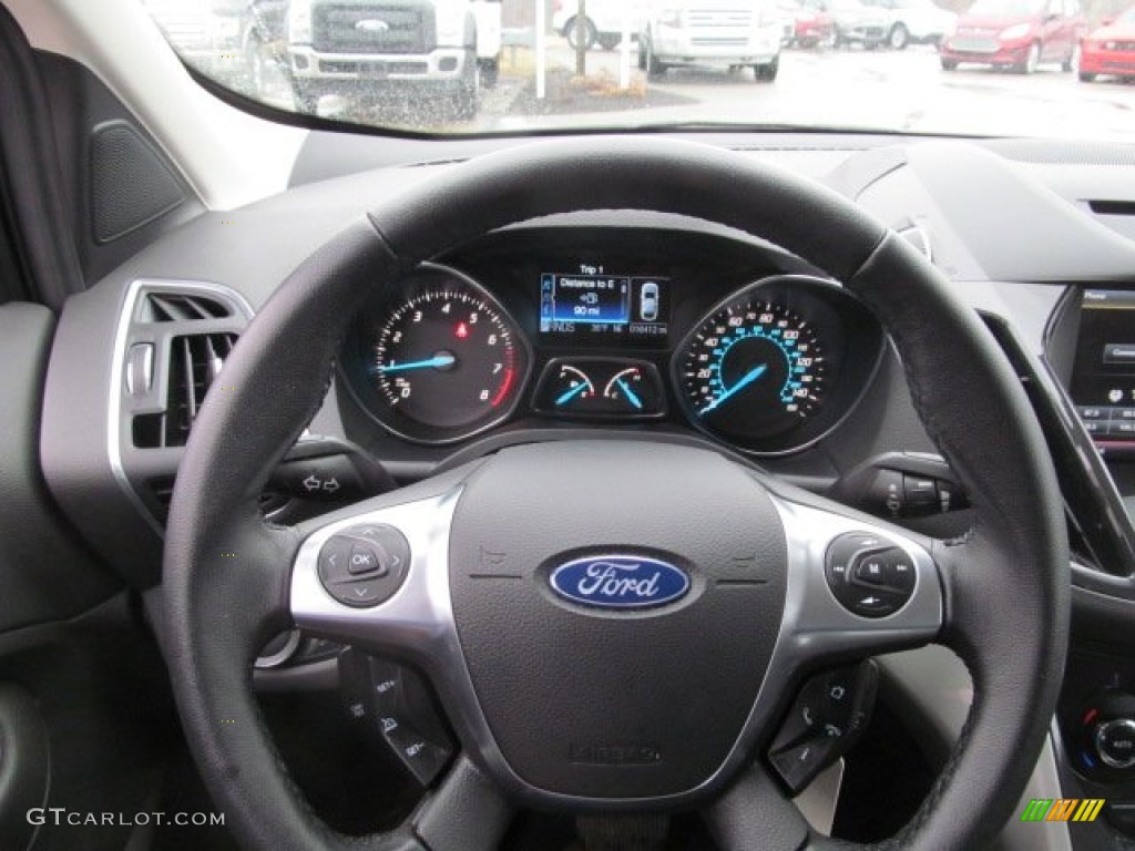 2013 Ford Escape SEL 2.0L EcoBoost 4WD Charcoal Black Steering Wheel Photo #77596359