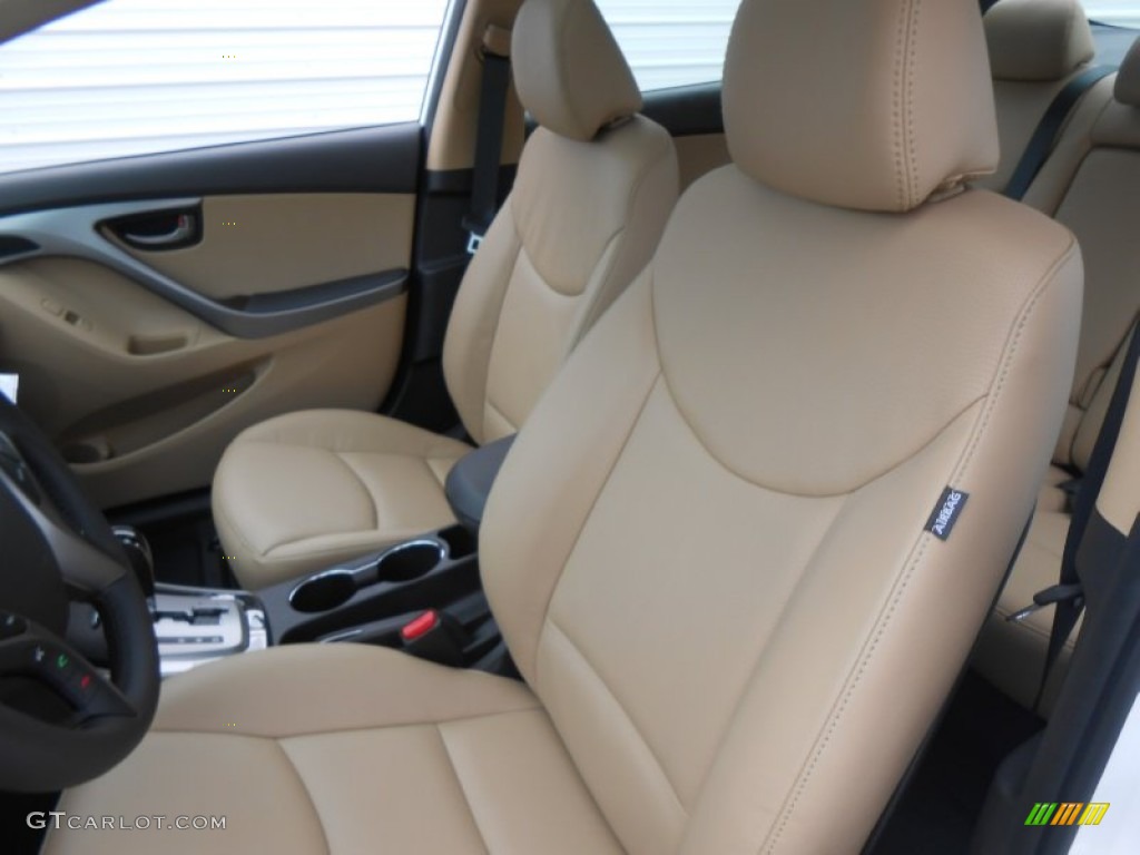 2013 Elantra Limited - Shimmering White / Beige photo #24