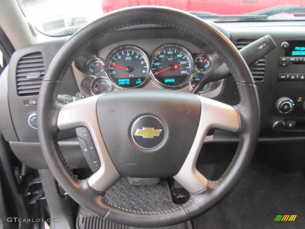 2010 Chevrolet Silverado 1500 LT Extended Cab 4x4 Ebony Steering Wheel Photo #77596797