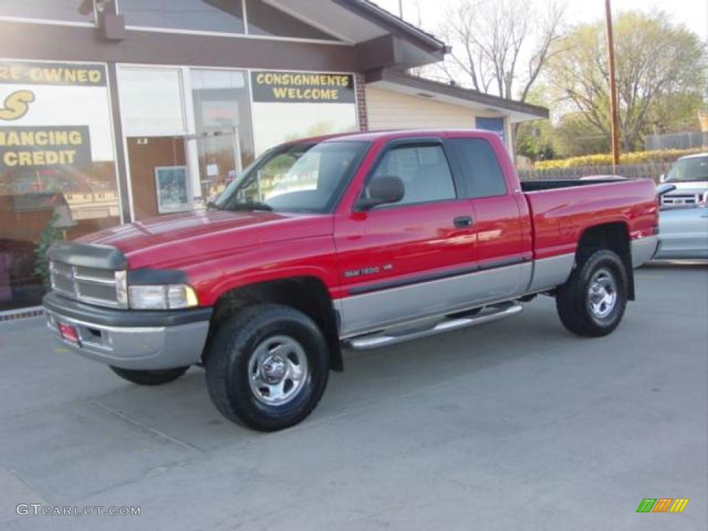 2000 Ram 1500 SLT Extended Cab 4x4 - Flame Red / Mist Gray photo #1