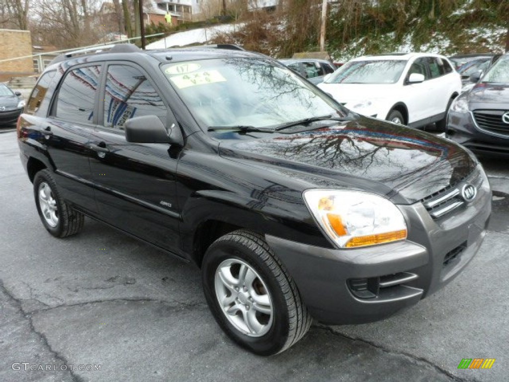 2007 Sportage LX V6 4WD - Black Cherry / Beige photo #3