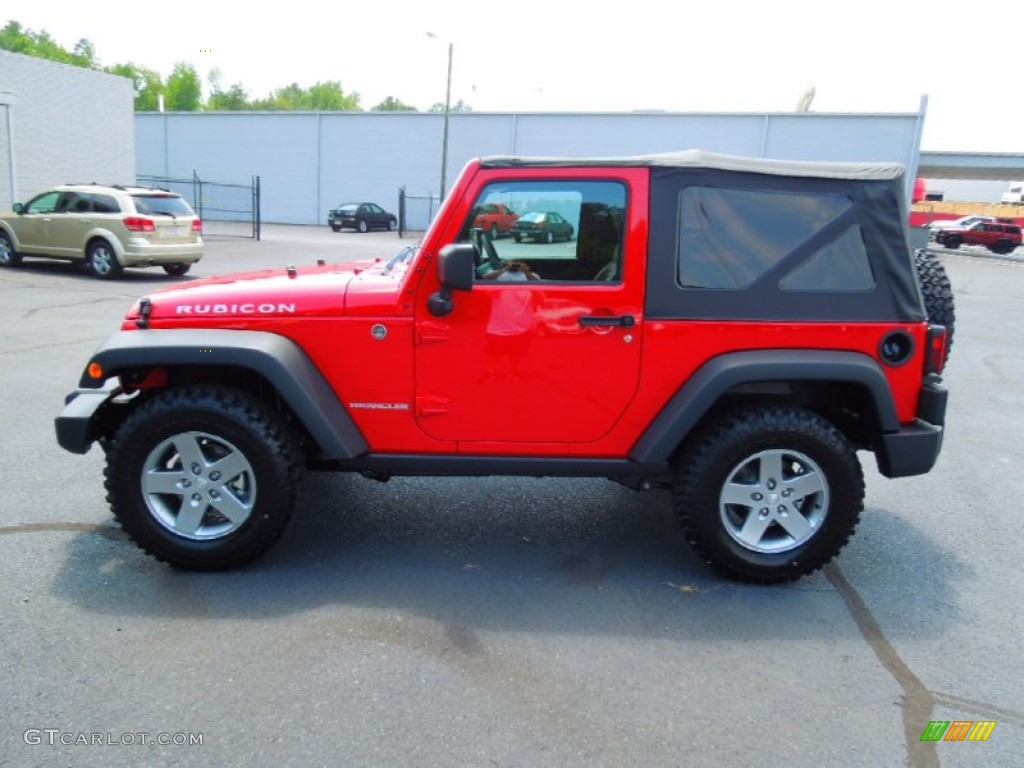 2012 Wrangler Rubicon 4X4 - Flame Red / Black/Dark Saddle photo #3