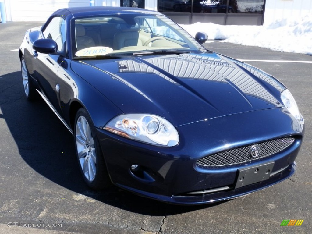 2008 XK XK8 Convertible - Indigo Metallic / Caramel photo #3