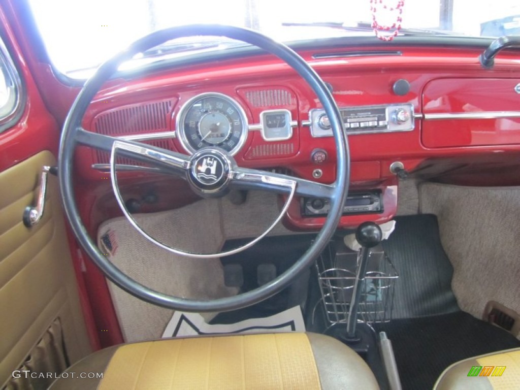 1967 Volkswagen Beetle Coupe Tan Dashboard Photo #77604321