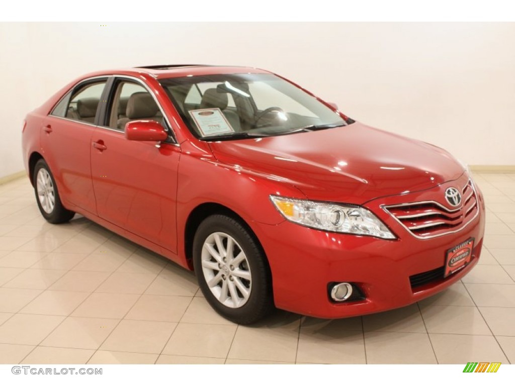 2010 Camry XLE V6 - Barcelona Red Metallic / Bisque photo #1