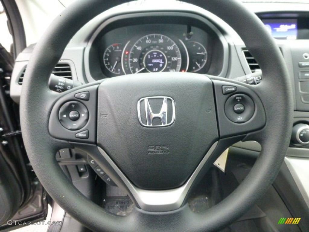 2013 Honda CR-V EX AWD Black Steering Wheel Photo #77607712