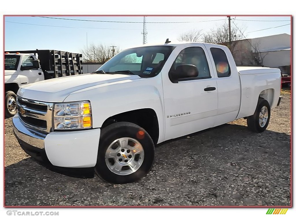 2008 Silverado 1500 LT Extended Cab - Summit White / Light Titanium/Ebony Accents photo #1